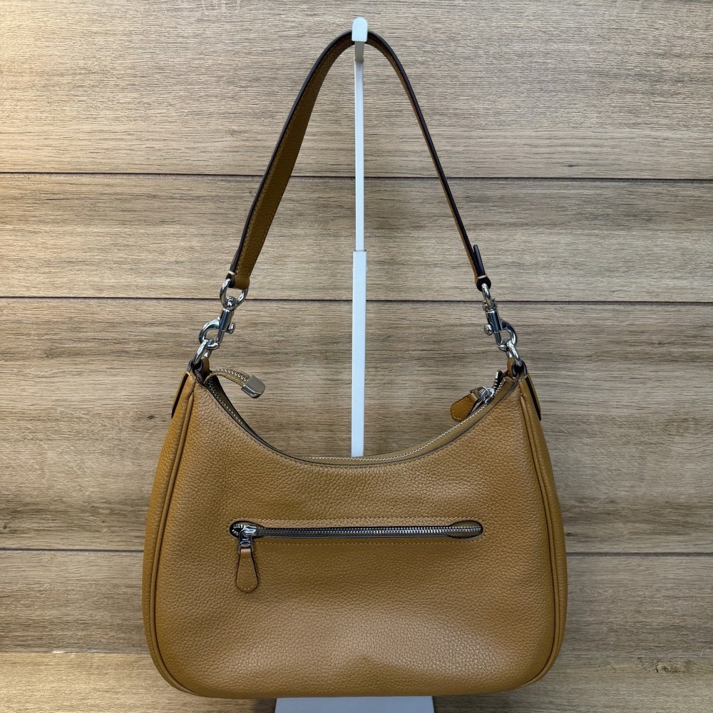 Coach Teri Hobo Shoulder Bag Light Saddle Brown Pebbled Leather CJ517 - Picture 6 of 16